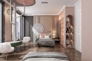 儿童女孩房次卧室北欧现代简约风