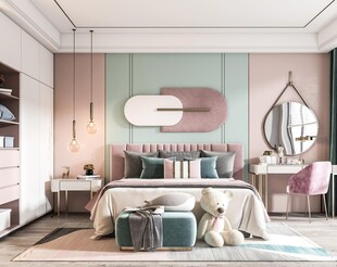 儿童女孩房次卧室北欧现代简约风