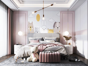 儿童女孩房次卧室北欧现代简约风