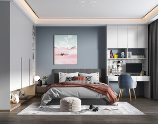 儿童女孩房次卧室北欧现代简约风