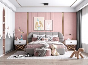 儿童女孩房次卧室北欧现代简约风