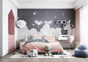 儿童女孩房次卧室北欧现代简约风