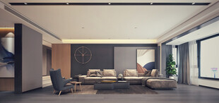 客厅卧室装修极简现代简约中古风