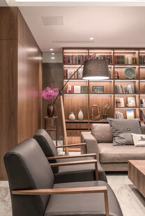 家居客厅卧装修卧室现代温馨书柜