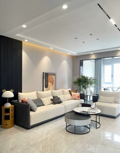 吊顶天花无主灯客厅装修现代简约