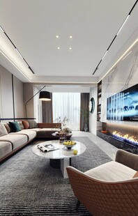 吊顶天花无主灯客厅装修现代简约