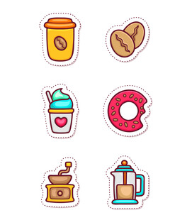 咖啡美食矢量可爱图标