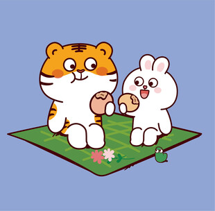 虎萌萌兔子卡通