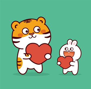 虎萌萌兔子爱心