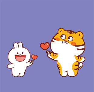虎萌萌兔子爱心