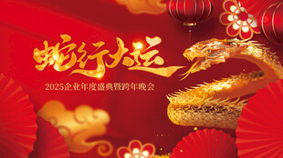 蛇年红色简约大气蛇年年会