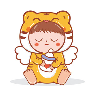 虎宝宝摆件卡通插画