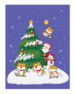 虎萌萌圣诞卡通可爱