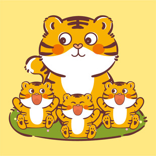 虎萌萌宝宝卡通可爱
