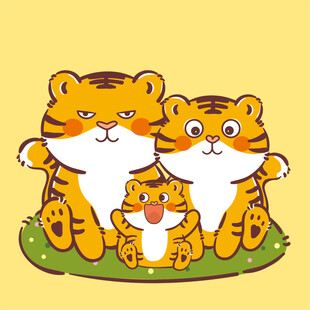 虎萌萌宝宝卡通可爱