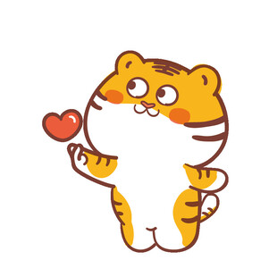 虎萌萌表情卡通插画