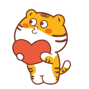 虎萌萌表情卡通插画