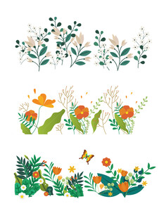 春天花草插画