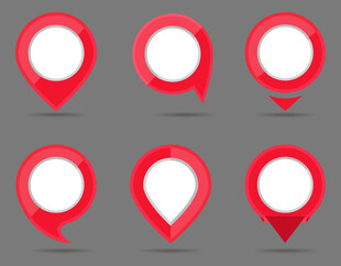 红色地图定位图标集合