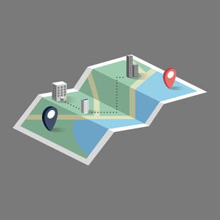 立体地图导航场景示意