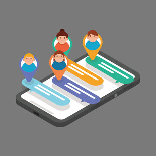 手机社交互动场景