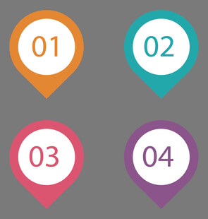 彩色编号定位图标集合