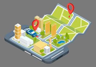 手机上的地图导航场景