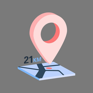 21公里位置标记图示