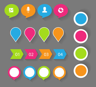 多彩信息标识图标集合