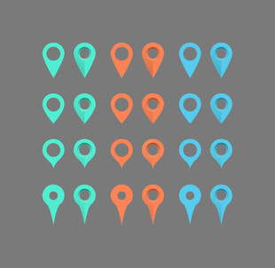 多彩地图定位图标集合