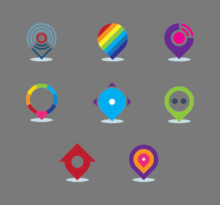 多彩创意定位图标集合