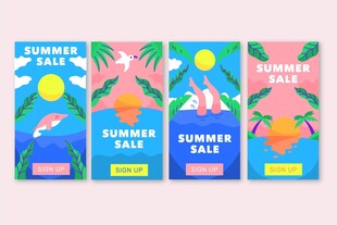 夏日小清新促销海报设计