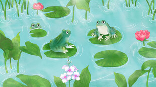 池塘河流背景图