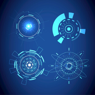 炫酷 圆形界面设计科技线圈元素
