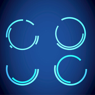 蓝色 发光 环形 科技线圈元素