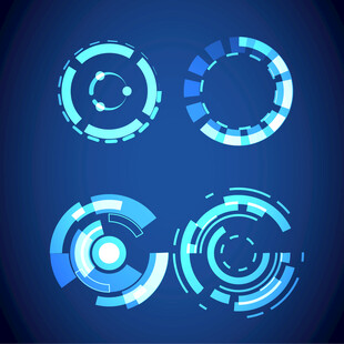 科技风 图形科技线圈元素