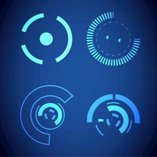 动感线条 科技线圈元素 图片