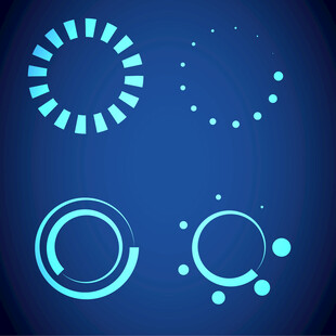  动态圆环进度科技线圈元素