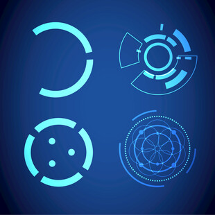  未来感科技线圈元素 