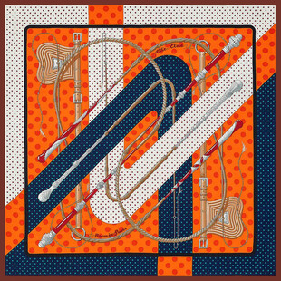 几何图案装饰的时尚丝巾