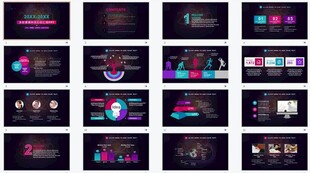 黑色炫彩ppt模板