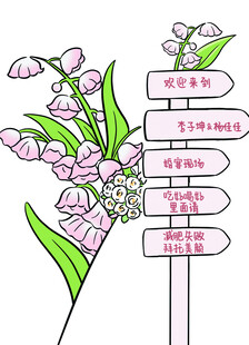 花卉指示牌指引多样花卉