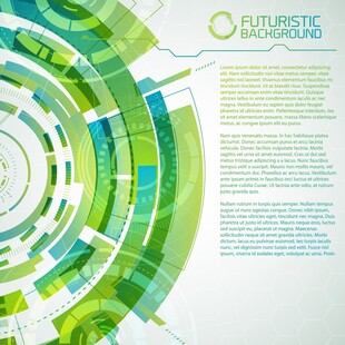 绿色环形科技背景图案