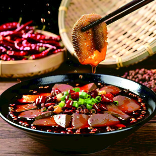 麻辣鲜香毛血旺诱人呈现