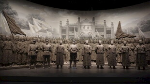 历史场景再现的士兵群像