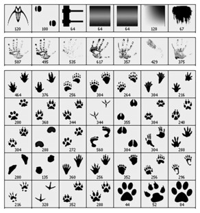 PS 笔刷 足迹类 素材 分层