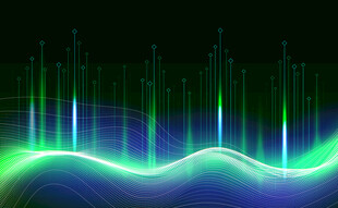 科技感炫彩波动光线背景