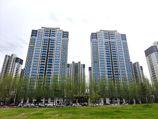 城市高楼与绿地景观