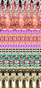 多彩民族风刺绣图案展示