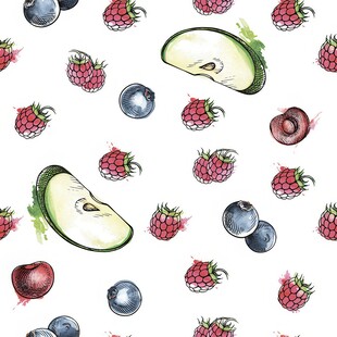 缤纷水果无缝图案设计